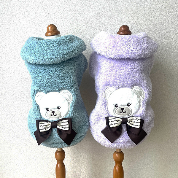 【セットがお得★ぬくぬくキャンペーン！】1172くまリボンボアジャケット(各色同サイズ2枚セット)【2025冬新作ウエア】