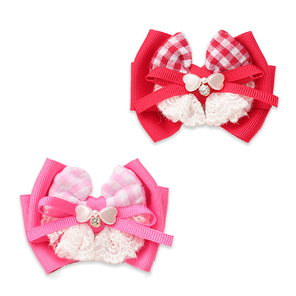LB-334 ギンガムレースフリルバレッタリボン【2026春小売りアクセサリー】【3月入荷予定】