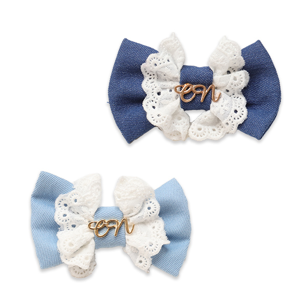 LB-331デニム×レースバレッタリボン【2026春小売りアクセサリー】【3月入荷予定】