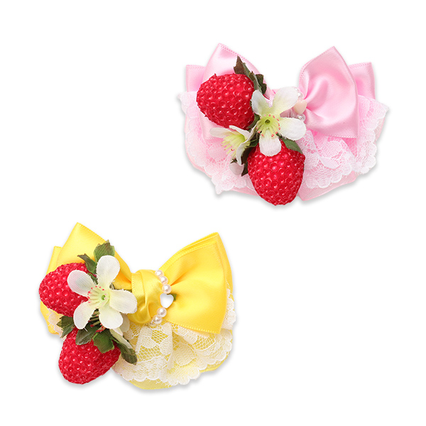 LB-330 フレッシュストロベリーバレッタリボン【2026春小売りアクセサリー】【3月入荷予定】