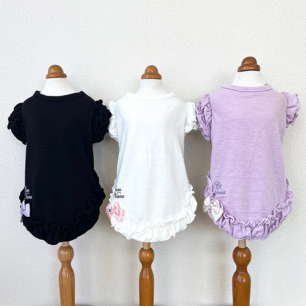 A-307フリルスリーブカットソー　3色パック(S、S＋Mのみ)