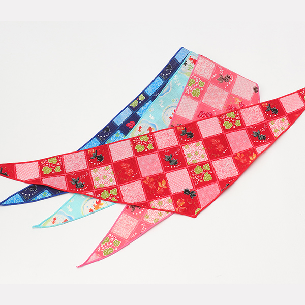 B-1083 金魚柄バンダナ(10枚入)【2025夏サロンアクセサリー】