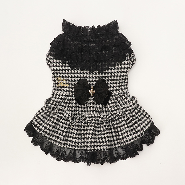 【新品】きゃんナナ　千鳥格子　エレガント　ワンピース　ブラック　S+M 犬服の通販ショップ『きゃんナナ』– 卸会員専用サイト / 1114