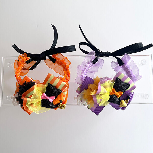 【新商品】【20％OFF★】黒猫ハロウィン・フリルネックチョーカー(12本入)【2025秋冬・シーズナル】【ハロウィン】