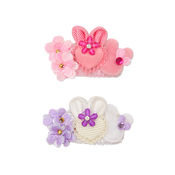 AC-045 うさぎデコレーションパッチン【2025冬小売りアクセサリー】