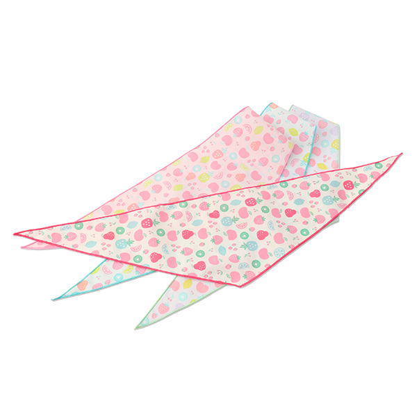 B-1087 フルーツ柄バンダナ(10枚入)【2026春サロン】