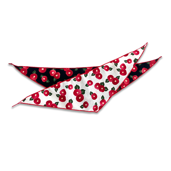 ツバキ柄バンダナ(10枚入)【クリスマス・お正月】